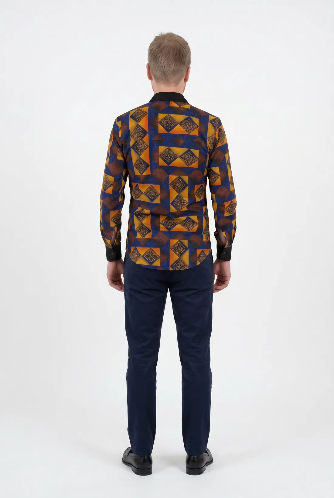 Buntes Herrenhemd Sunset Harlequin von Halawuki – Ansicht 4